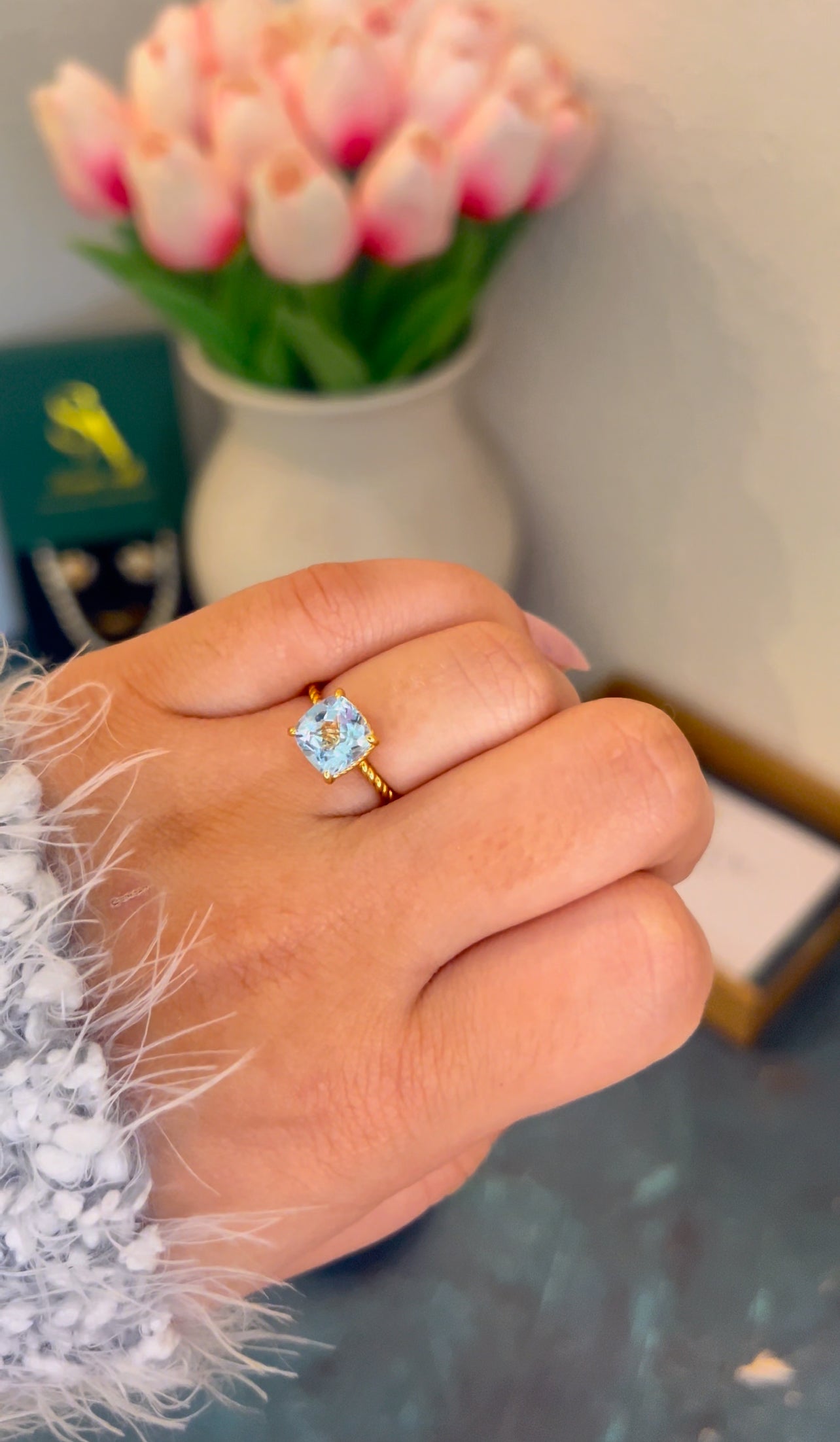 Sky Angel Ring- Topaz Gemstone